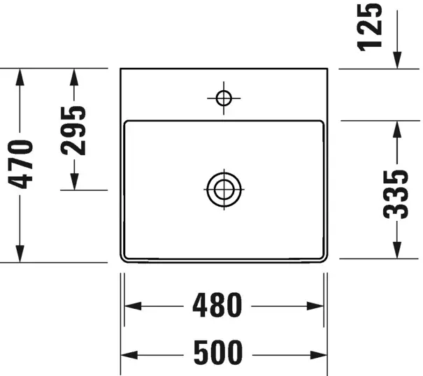 Duravit DuraSquare Møbelservant 500x470 mm, m/1 blanderhull, WG 