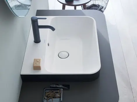 Duravit Happy D.2 Plus Servant 600x460 mm, For nedfelling i benkeplate