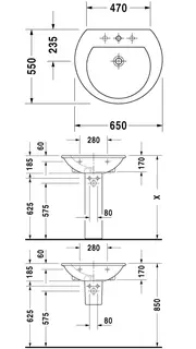 Duravit Darling New Vegghengt Servant 650x540 mm, 1 blanderhull, Wondergliss