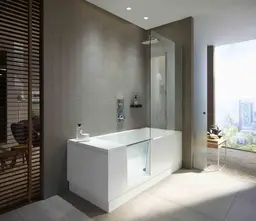 Duravit Shower+Bath Badekar m/dør 1700x750 mm. Med dusjvegg, DuraSolid