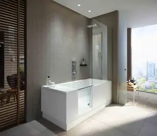 Duravit Shower+Bath Badekar m/d&#248;r 1700x750 mm. Med dusjvegg, DuraSolid