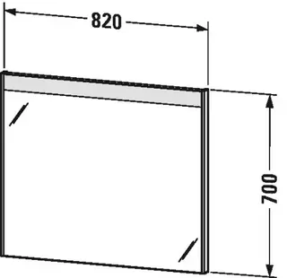 Duravit Brioso Speil m/LED-lys 820x700x45 mm, Hvit Matt