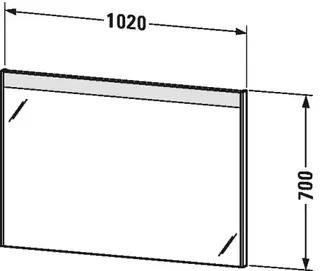 Duravit Brioso Speil m/LED-lys 1020x700x45 mm, Hvit H&#248;yglans