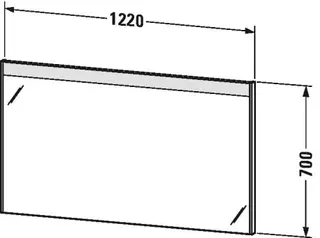 Duravit Brioso Speil m/LED-lys 1220x700x45 mm, Tekstil