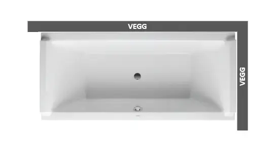 Duravit Møbelpanel til badekar 1600x700 mm, Hvit Akryl 
