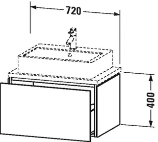 Duravit L-Cube Servantskap m/1 skuff 720x400x477 mm.