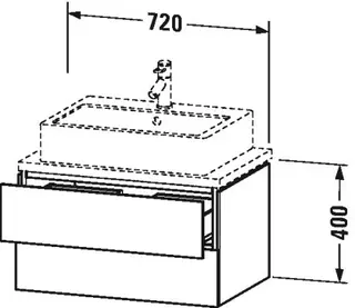 Duravit L-Cube Servantskap m/2 skuffer 720x400x477 mm.