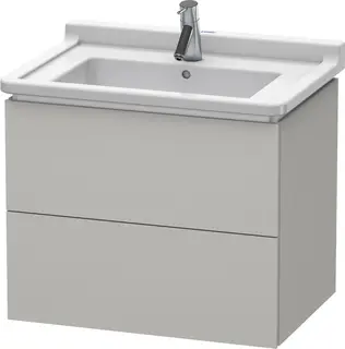 Duravit L-Cube Servantskap m/2 skuffer 670x558x469 mm, Betonggr&#229; Matt