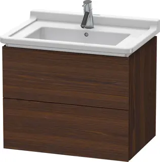 Duravit L-Cube Servantskap m/2 skuffer 670x558x469 mm, B&#248;rstet Valn&#248;tt