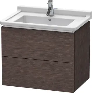 Duravit L-Cube Servantskap m/2 skuffer 670x558x469 mm, B&#248;rstet M&#248;rk Eik