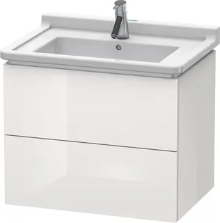 Duravit L-Cube Servantskap m/2 skuffer 670x558x469 mm, Hvit H&#248;yglans Lakk