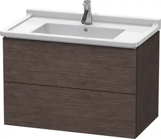 Duravit L-Cube Servantskap m/2 skuffer 820x558x469 mm, B&#248;rstet M&#248;rk Eik