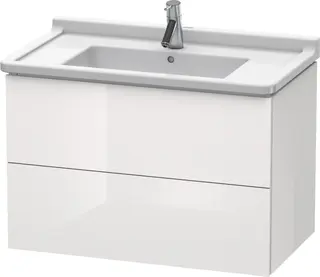 Duravit L-Cube Servantskap m/2 skuffer 820x558x469 mm, Hvit H&#248;yglans Lakk