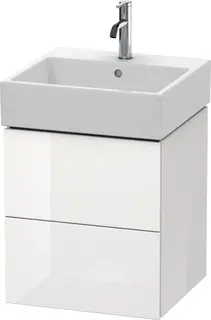 Duravit L-Cube Servantskap m/2 skuffer 484x544x459 mm, Hvit H&#248;yglans Lakk