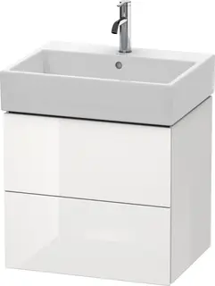 Duravit L-Cube Servantskap m/2 skuffer 484x544x459 mm, Hvit H&#248;yglans Lakk