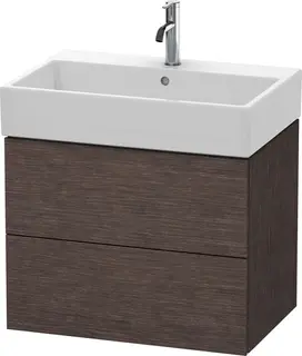 Duravit L-Cube Servantskap m/2 skuffer 684x544x459 mm, B&#248;rstet M&#248;rk Eik