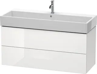 Duravit L-Cube Servantskap m/2 skuffer 1184x544x459 mm, Hvit H&#248;yglans Lakk