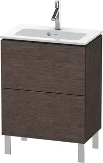 Duravit L-Cube Servantskap m/2 skuffer 620x704x391 mm, B&#248;rstet M&#248;rk Eik