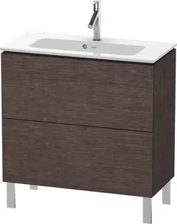 Duravit L-Cube Servantskap m/2 skuffer 820x704x391 mm, B&#248;rstet M&#248;rk Eik