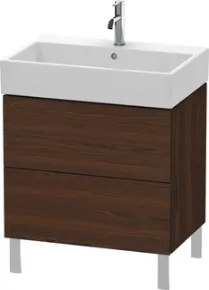 Duravit L-Cube Servantskap m/2 skuffer 684x582x459 mm, B&#248;rstet Valn&#248;tt