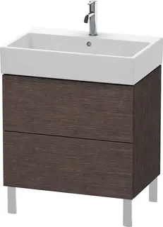 Duravit L-Cube Servantskap m/2 skuffer 684x582x459 mm, B&#248;rstet M&#248;rk Eik