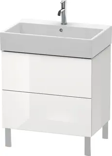 Duravit L-Cube Servantskap m/2 skuffer 684x582x459 mm, Hvit H&#248;yglans Lakk