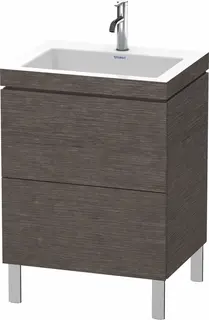 Duravit L-Cube Servantskap m/2 skuffer 600x698x480 mm, B&#248;rstet M&#248;rk Eik