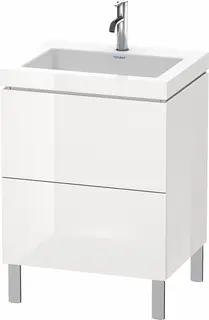 Duravit L-Cube Servantskap m/2 skuffer 600x698x480 mm, Hvit H&#248;yglans Lakk