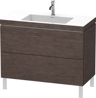 Duravit L-Cube Servantskap m/2 skuffer 1000x698x480 mm, B&#248;rstet M&#248;rk Eik