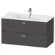 Duravit XBase Servantskap m/2 skuffer 1000x475x552 mm, Grafitt Matt