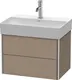 Duravit Xsquare Servantskap m/2 skuffer 584x397x390 mm, Tekstil