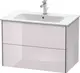 Duravit Xsquare Servantskap m/2 skuffer 810x560x478 mm, Hvitlilla H&#248;yglans