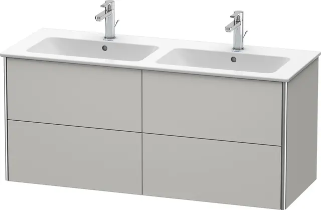 Duravit Xsquare Servantskap m/4 skuffer 1280x560x478 mm, Betonggrå Matt 