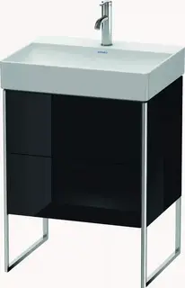 Duravit Xsquare Servantskap m/2 skuffer 584x731x460 mm, Sort Høyglans