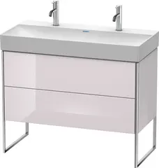 Duravit Xsquare Servantskap m/2 skuffer 984x731x460 mm, Hvitlilla H&#248;yglans