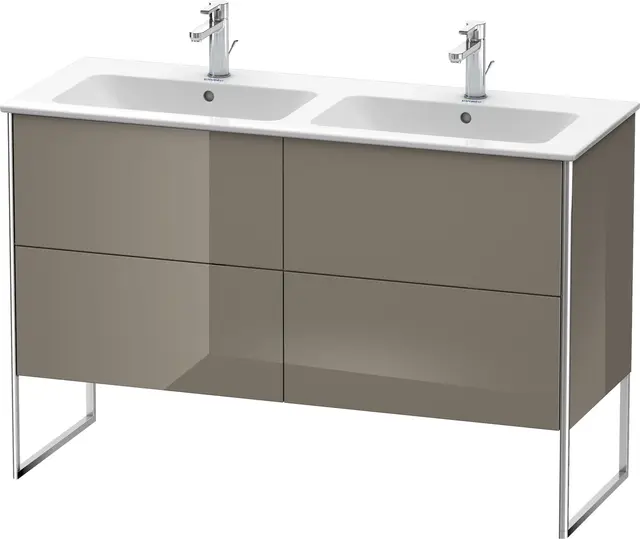 Duravit Xsquare Servantskap m/2 skuffer 1280x832x478 mm, Flanellgrå Høyglans 