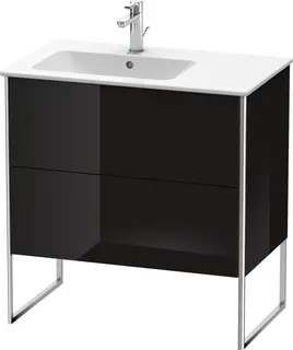 Duravit Xsquare Servantskap m/2 skuffer 810x832x478 mm, Sort H&#248;yglans