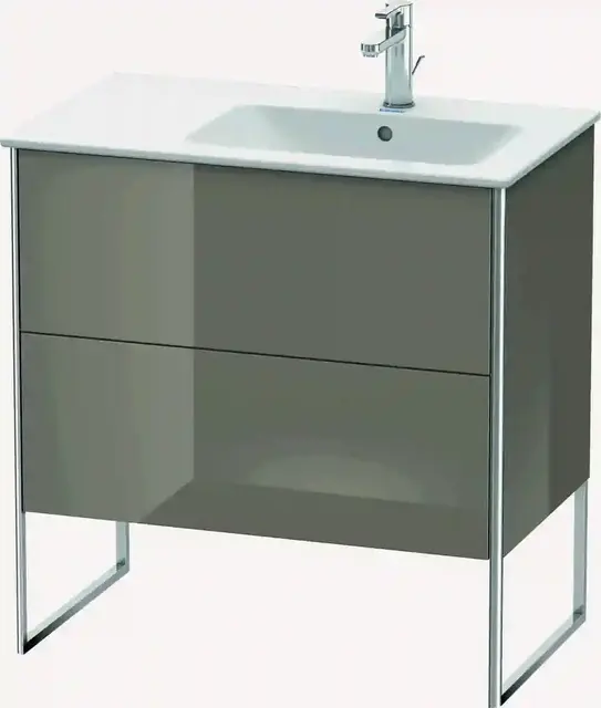 Duravit Xsquare Servantskap m/2 skuffer 810x832x478 mm, Flanellgrå Høyglans 