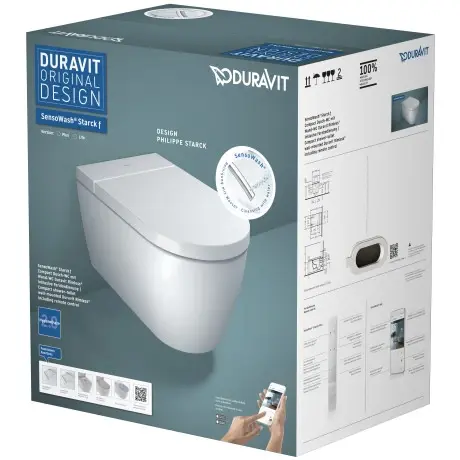 Duravit SensoWash Starck f Plus toalett Vegghengt med spyling og lufttørker 