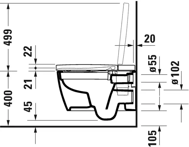 Duravit SensoWash Starck f Plus toalett Vegghengt med spyling og lufttørker 