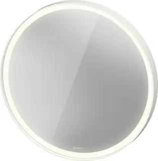 Duravit L-Cube Speil m/LED-lys Ø700 mm. Hvit ramme