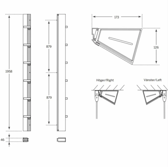 Macro Tidy dusjhylle Sort frostet glass 