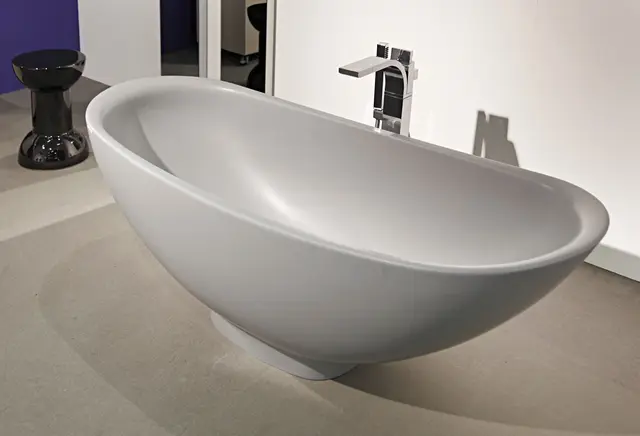 Flaminia IO Frittstående badekar 1650x700 mm, Pietraluce, Hvit 