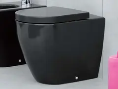 Flaminia Link GoClean Gulvstående toal. 360x560 mm, Uten skyllekant, Sort