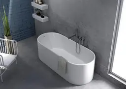 Flaminia Oval Frittstående badekar 1700x700 mm, Pietraluce