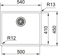 Franke Mythos MYX 210-50 Kj&#248;kkenkum 580x520 mm, Gull