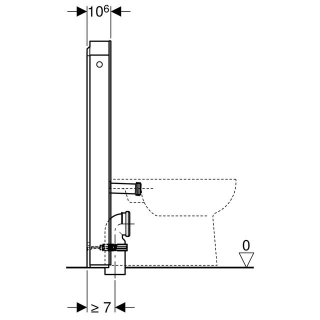 Geberit Monolith Modul, 101 cm Til gulvstående toalett, Skiferstruktur 