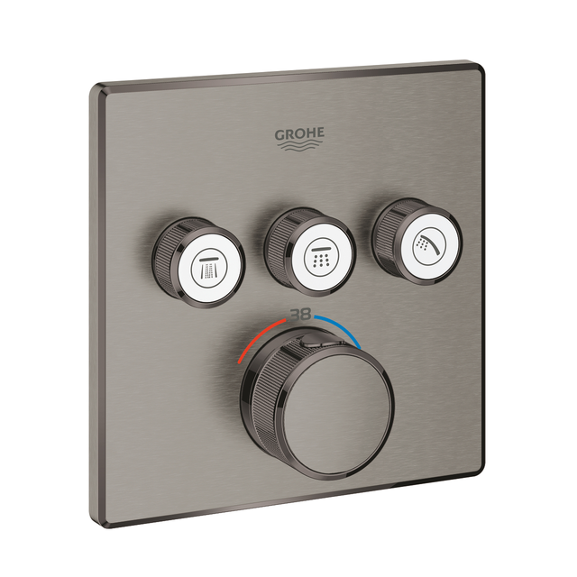 Grohe Grohtherm SmartControl Termostat Med 3 uttak, Brushed Hard Graphite 