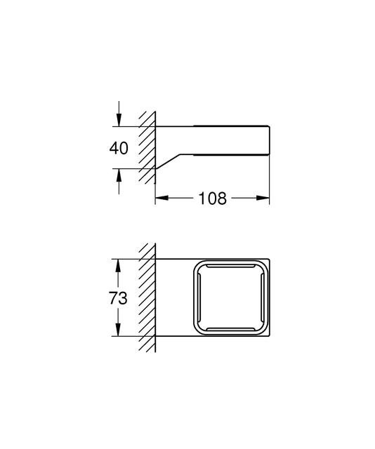 Grohe Selection Cube Holder Til såpeholder/dispenser/tannglass, Krom 