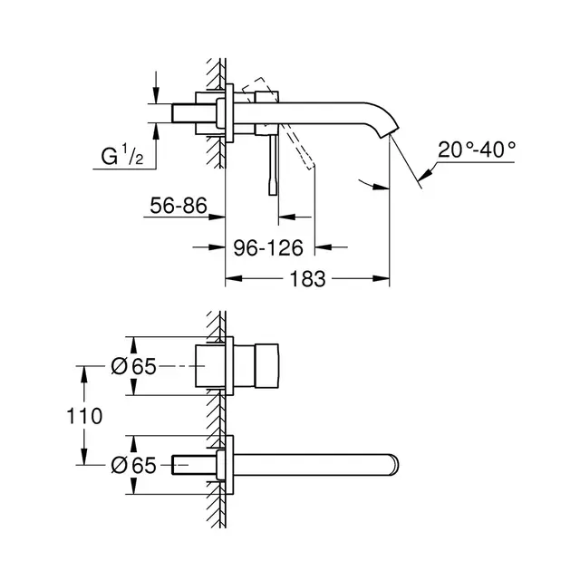 Grohe Essence 2-hulls servantbatteri Brushed Cool Sunrise 